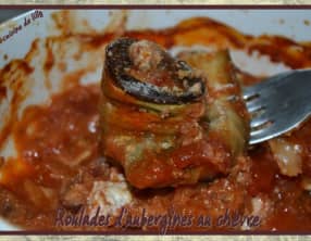 Roulades d'aubergines au chèvre