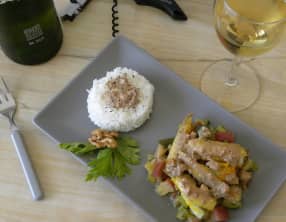 Curry de lotte aux noix et au vin jaune