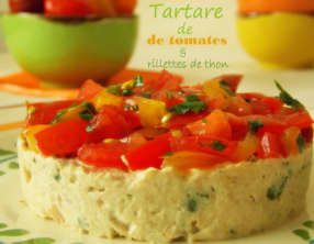 tartare de tomates aux rillettes de thon