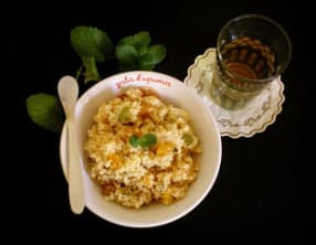 Taboulé sucré aux fruits, miel et fleur d'oranger