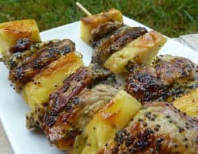 Brochettes de Filet Mignon de Porc à l'Ananas