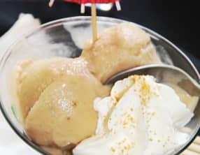 Glace express banane, au lait et sucre de coco