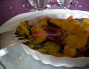 Crumble de courgettes au jambon Ganda et au parmesan