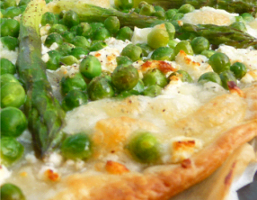 Tarte fine asperges et petits pois