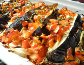 Aubergines gratinées à la tomate et la menthe
