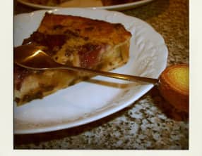 Pudding aux pêches de vigne et chocolat