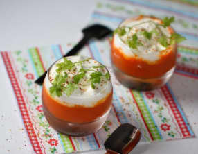 Velouté de poivron et chantilly au chèvre
