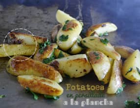Potatoes en persillade cuitent à la plancha