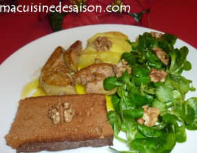 Foie gras frais poelé aux pommes