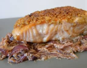 Pavé de saumon en croûte de flocons d'avoine