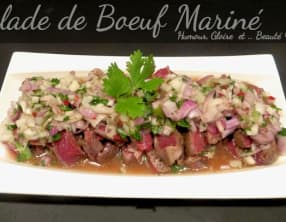 Salade de boeuf mariné