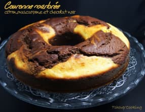 Couronne marbrée citron, mascarpone et chocolat noir