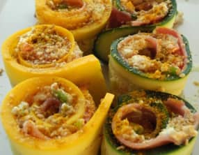 Courgette Rolls au curry et au chèvre