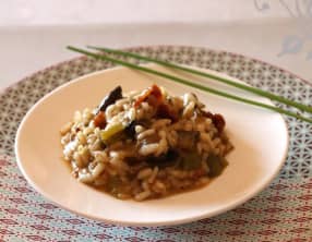 Risotto aux aubergines grillées