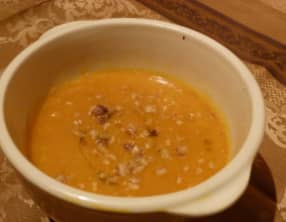 Velouté potiron, cèpes, chataîgnes