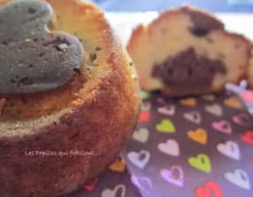 Mini moelleux au chocolat blanc, coeur noir