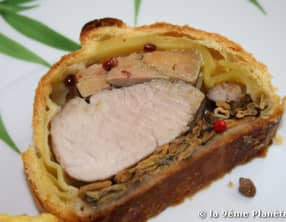 Filet mignon feuilleté au foie gras et chanterelles