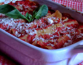 Cannellonis aux saucisses et à la ricotta