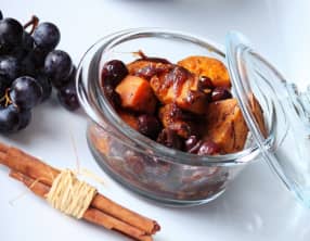 tajine de patate douce et raisin noir