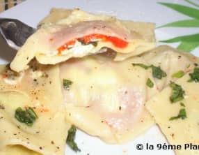 Raviolis maison aux poivrons rouges et brocciu