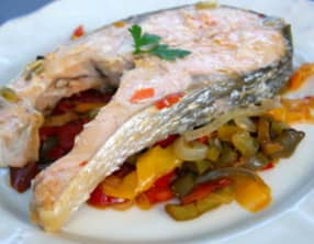 Darnes de saumon aux poivrons