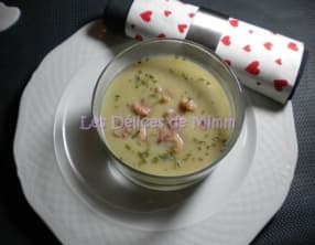 Velouté d’endives aux crevettes grises