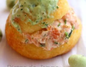 Petits choux truite fumée wasabi