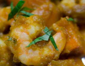 Colombo de crevettes et de patates douces