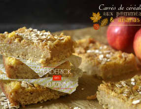 Barres ou carrés de céréales aux pommes et ananas