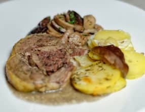 Canette à la périgourdine, gratin dauphinois