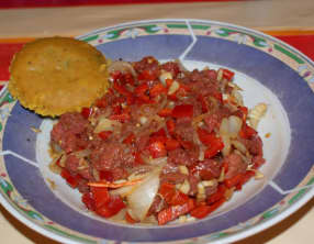 Tartare aux épices, galette de pois chiche