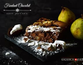 Fondant chocolat aux poires, amandes et noisetons Chocadom®