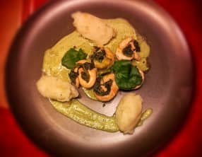 Ballottines de truite au cresson, sauce à l'orange et poivre de Tasmanie