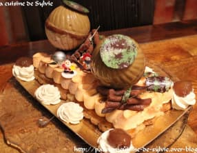 Bûche pistaches, marrons et fruits de la passion