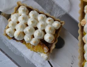 Tarte amandine meringuée chocolat-orange