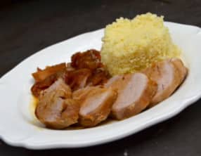 Filet mignon aux oignons