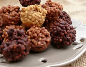 Boules croustillantes aux 3 chocolats