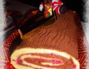 Bûche chocolat framboises