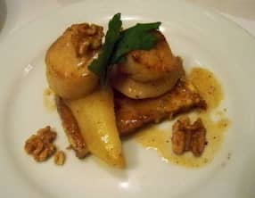 Pain perdu de Saint Jacques aux poires et aux noix