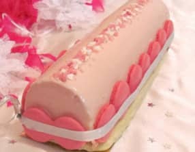 Bûche "Bisounours" vanille fraise