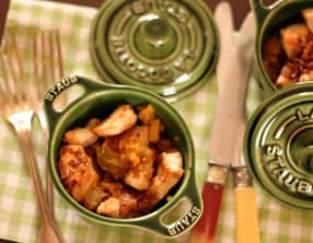 Cocotte de poulet et curry de navets