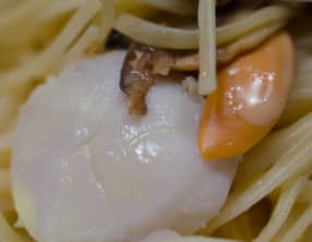Linguine aux st jacques et sauce au vin blanc