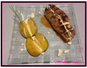 Magret de canard sauce foie gras et pomme de terres au four