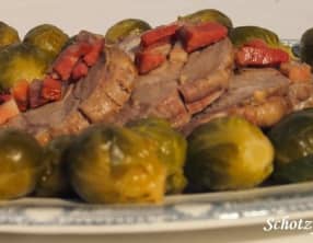 Rôti de porc aux choux de bruxelles