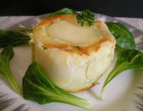 Charlotte de pommes de terre, épinards et ricotta