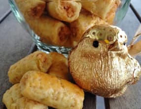 Les rouleaux dorés à la pâte d'amandes
