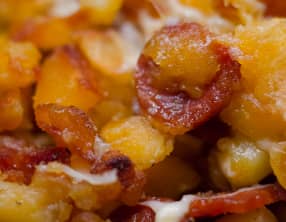 Poêlée de pommes de terre sautées au chorizo et à l'emmental