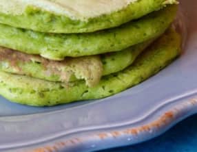 Blinis de petits pois et menthe