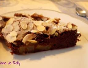 Moelleux chocolat poire et amandes