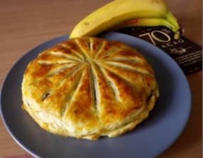 Galette des rois banane, coco, pépites de chocolat